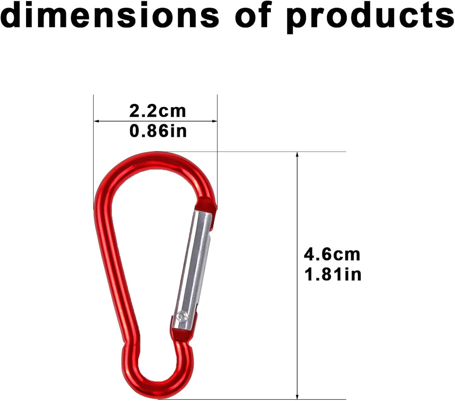 UPINS 100 Pcs New Design Multicolored Aluminum Keychain Carabiner Spring Clip D Shape Hook Durable Sport Accessories for Outdoor Home RV Fishing Hiking Traveling Backpack: Clothing