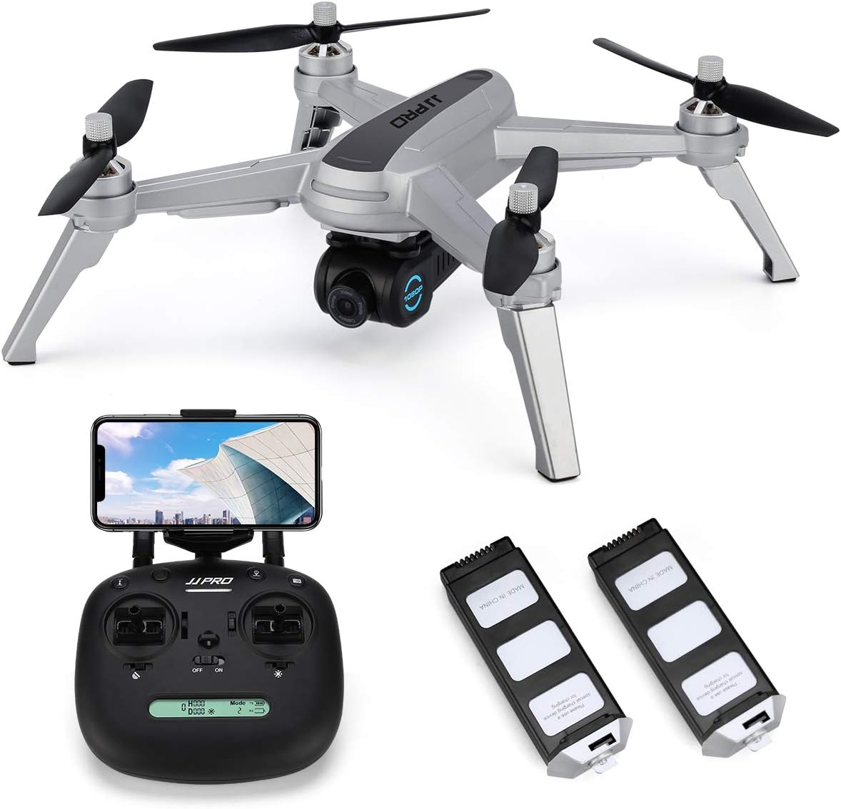 JJRC JJPRO X5 Wifi GPS Drone with 2K HD Camera Live video and GPS Return Home Quadcopter with Brushless Motor & 90°Adjustable Camera-Follow Me, Flight Surround Me, Long Control Range, Altitude Hold