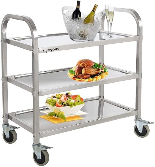 Amazon Com 3 Shelf Stainless Steel Kitchen Utility Cart With