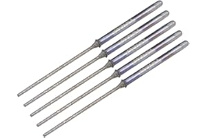 uxcell Mini Diamond Burrs Grinding Drill Bits for Rotary Tool 2.35mm Shank 1.2mm Cylindrical Ball Nose 5 Pcs