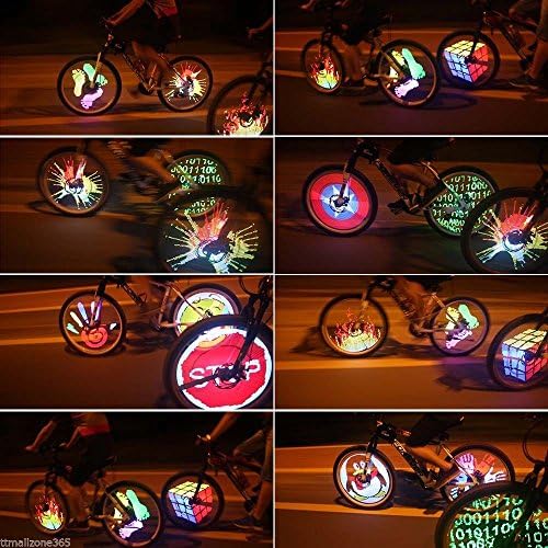 New 128 RGB LEDs Spoke Light Colorful Programmable Bicycle Wheel Light Charger (US)