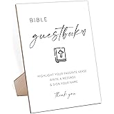 Bible Guestbook Sign for Wedding, Minimalist Wooden Sign With Stand, Wedding Reception Signs, Bridal Shower Centerpieces, Engagement Party Decorations, Guest Book Signs-1