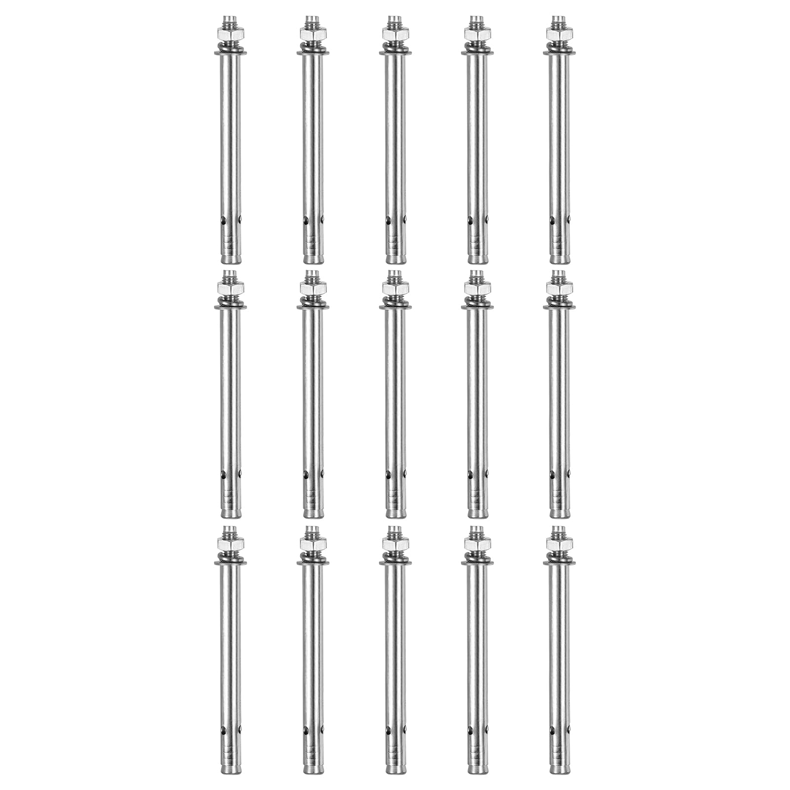 DTGN M8 x 120 Hex Expansion Bolts - 30Pack - Good for Concrete Dry Brick Block Walls - 304 Stainless Steel - Silver