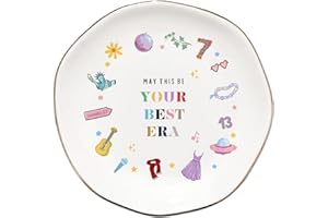 Bzelkry May This Be Your Best Era Ceramic Ring Dish, Jewelry Tray Birthday Christmas Gift for Girls Woman Mom Sisters Friends