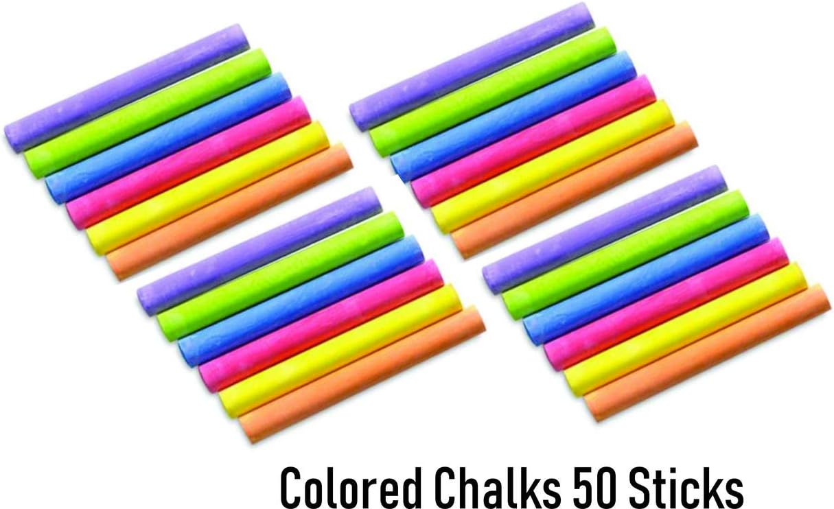 IMPRINT Colored Dustfree Chalks for Black Boards, Green Boards, Cement Floors etc. -Pack of 50