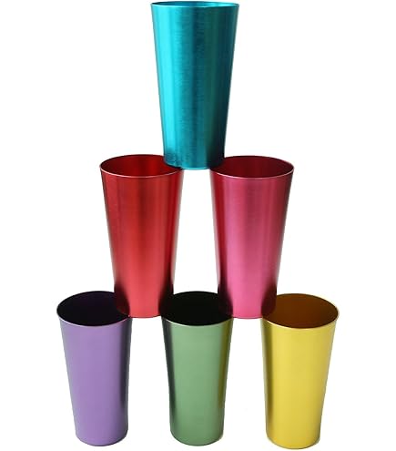 Amazon.com: MEPERPER ALUMINUM TUMBLERS Retro Jewel Aluminum Colored Tumblers  Cups Set of 6, Multicolor : Home & Kitchen