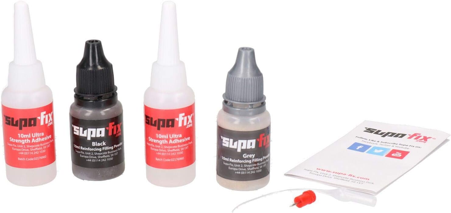 Supafix Glue APX4 Black & Grey Adhesive Compounds Reinforcing Filling Powders