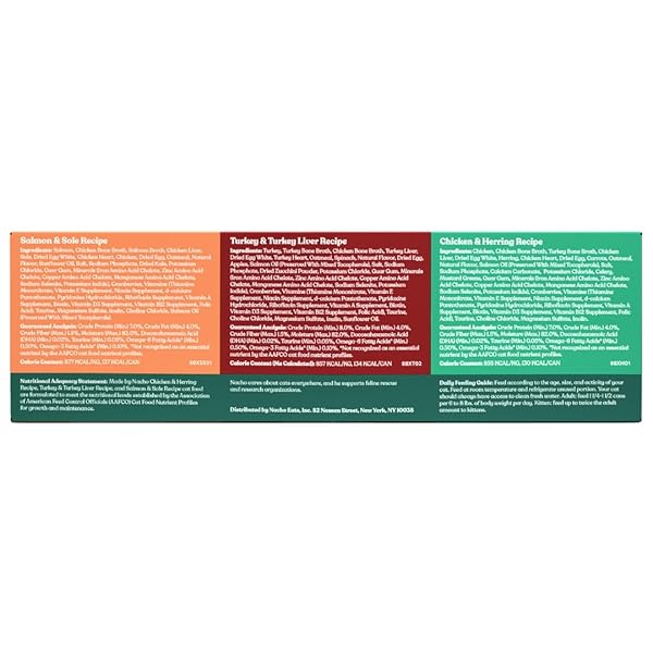 MADE BY NACHO PREMIUM MINCED WET CANNED CAT FOOD WITH HYDRATING BONE BROTH 5.5OZ (12 PACKS) (VARIETY PACK (TURKEY & TURKEY LIVER, CHICKEN & HERRING, AND SALMON & SOLE))