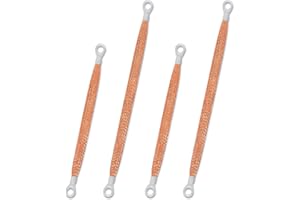 Luter 4pcs Universal Automotive Ground Strap Kit, 13inch / 10inch Vehicle Engine Ground Strap, Sturdy Woven Copper with 5/16" Rings Terminal (Copper Color)