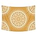 Yellow Tapestry Mandala Hippie Bohemian Tapestries Wall Hanging Flower Psychedelic Tapestry Wall Hanging Indian Dorm Decor for Living Room Bedroom
