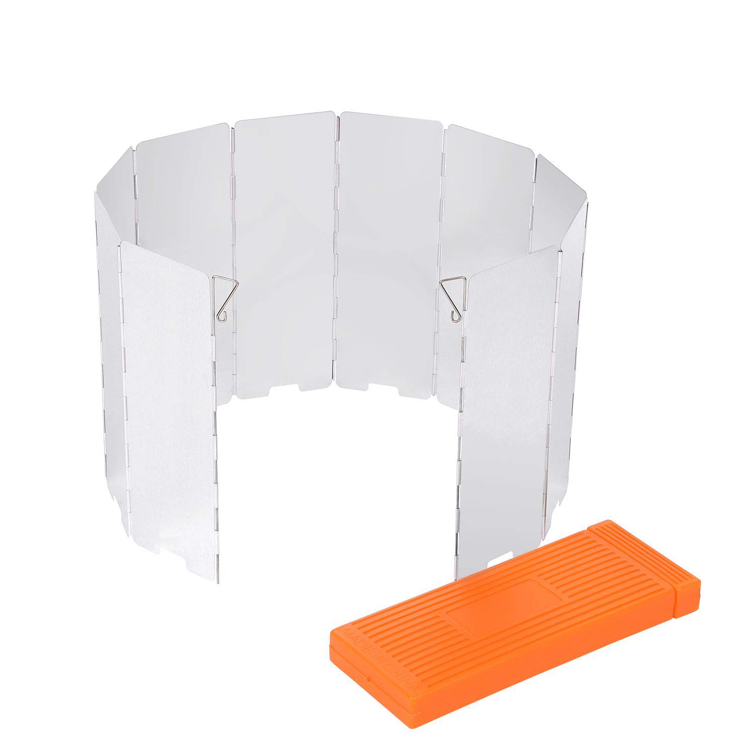 Sagafly 10 Plates Camping Stove Windshield, Aluminum Alloy Camping Cooker Wind Screen for Backpacking Stove Outdoor Camp Picnic Cooker Wind Shield Guard Windscreen