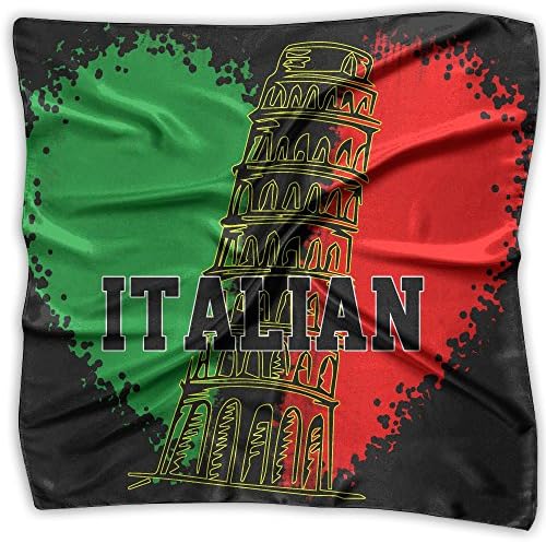 Pisa Tower ITALIAN FLAG Women's Fashion Print Square Scarf Neckerchief Headdress M