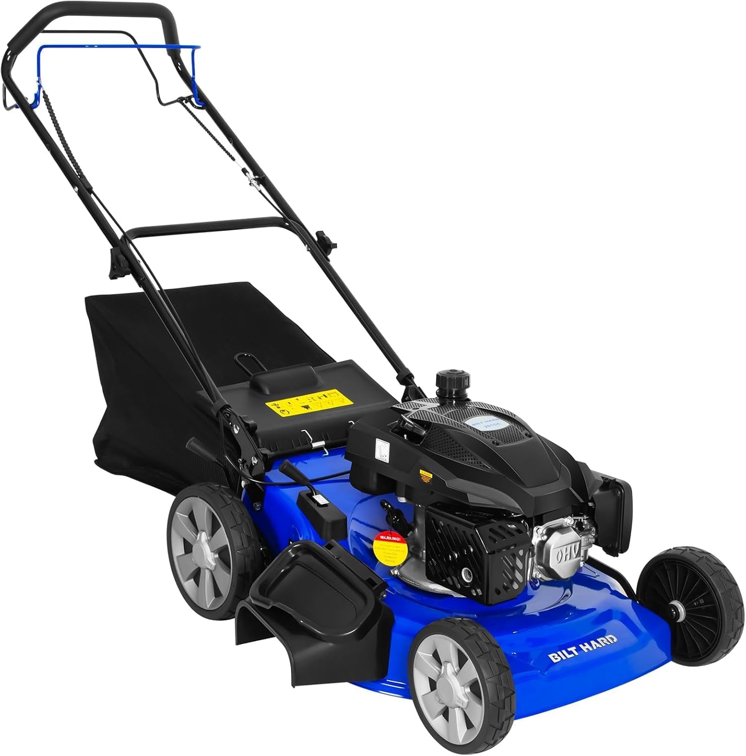 YARDMAX 22 in. 201cc Select PACE 6 Speed CVT High Wheel FWD 3-in-1 Gas Walk Behind Self Propelled Lawn Mower, Black (YG2860) - Product Image