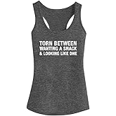 FANNOO Workout Tank Tops for Women-Torn Between Womens Funny Saying Fitness Gym Racerback Sleeveless Shirts