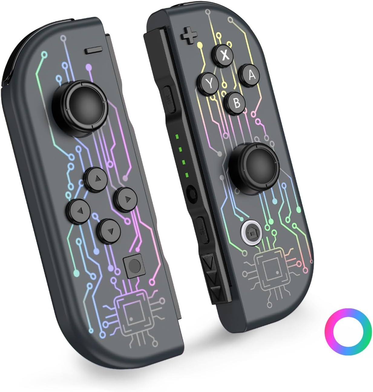 LungDongQuest Switch Joypad Replacement Controller, Switch Controller Compatible with Switch/OLED/Lite- Switch Handheld Controller with 7-Colors Light