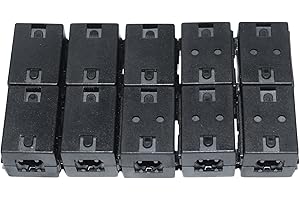 UU TOJOIN TOJOIN 10PCS Ferrite Bead Clip on Ferrite Core RFI EMI Noise Suppressor Ferrite Rings Cable Clip for Phone, TV, Speaker, USB Radio, Audio Equipment 10mm Inner Diameter Black