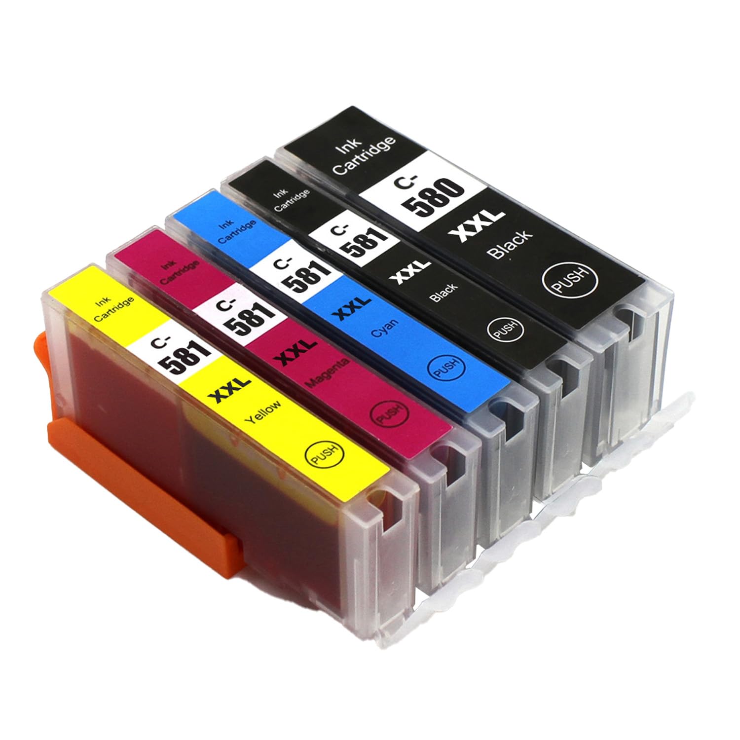 Go Inks Compatible PGI-580XL & CLI-581XL Ink Cartridges – 5 Pack for Canon PIXMA Printers – 22ml/12ml – 580 581 XL Multipack - High Yield – Black, Cyan, Magenta, Yellow - 1 Set