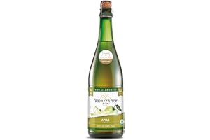 Val de France, Non-Alcoholic, Reduced Calorie, Organic and OU Kosher Sparkling Juice (Apple), 25.4 Fl Oz (1 bottle)