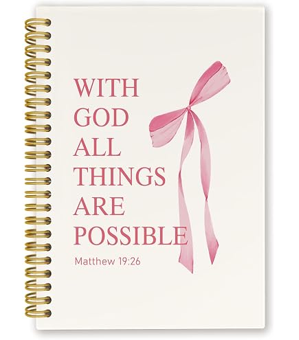 Bow Notebook OXW Coquette Pink Bow Christian Bible Notebook, Preppy ...
