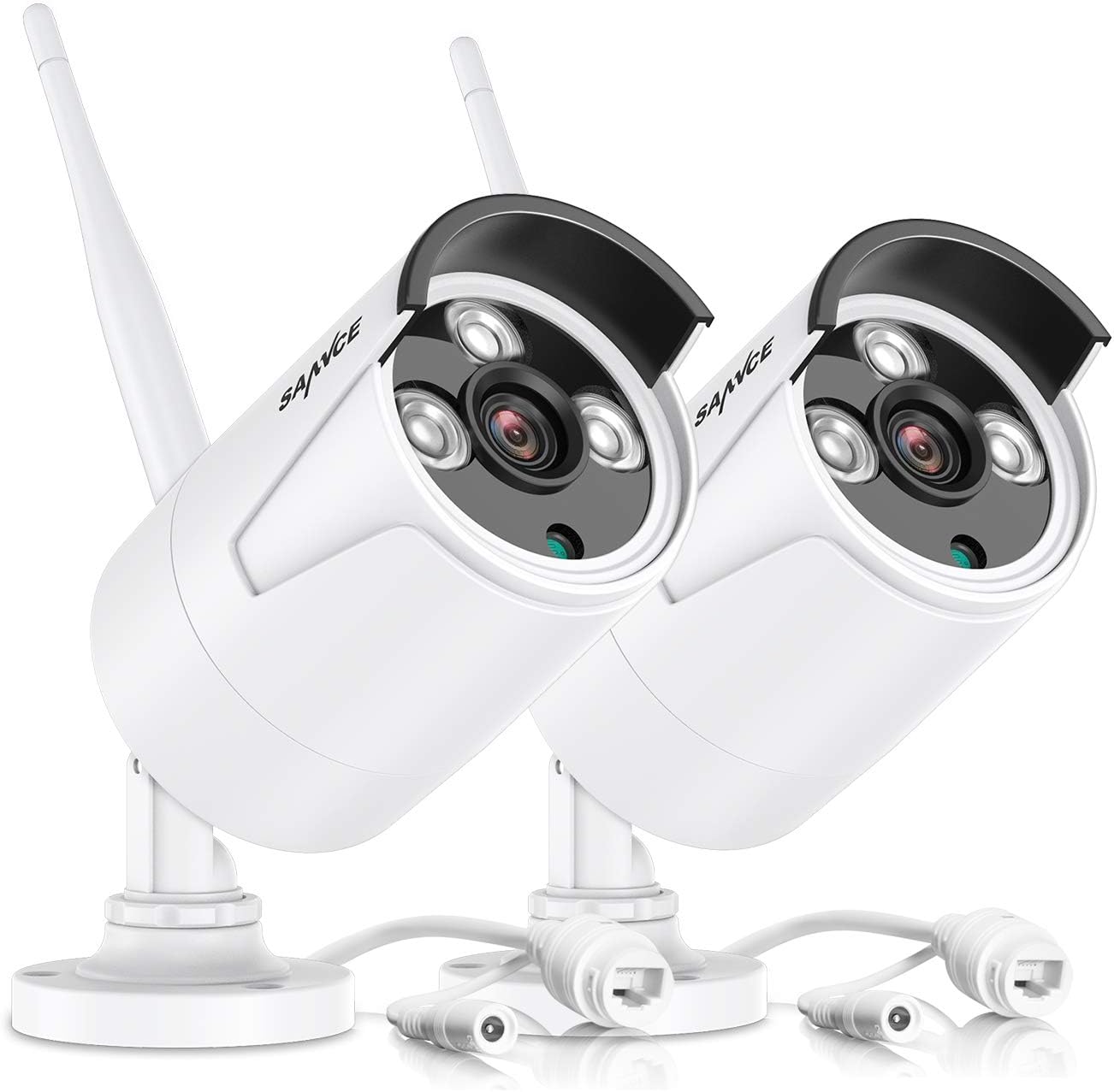 SANNCE 3.0MP Wireless CCTV Camera, Outdoor Weatherproof Metal Expandable Camera for N48WHE-V1(5MP NVR)(2pcs)