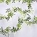 Zpollo 4Pcs 6.6 Feet Artificial Flowers Silk Wisteria Garland Artificial Wisteria Vine Rattan Silk Hanging Flower for Home Garden Outdoor Ceremony Wedding Arch Floral Decor (White)