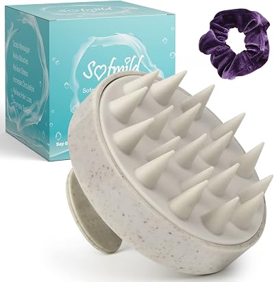 Sofmild Scalp Massager Brush - Wheat Straw Silicone for All Hair Types