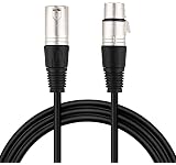 Mugig Microphone Cord, with Silver Plated PVC Mono 3-Pin Lead, XLR Male to Female Audio Cable (16ft)