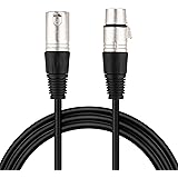 Mugig Microphone Cord, with Silver Plated PVC Mono 3-Pin Lead, XLR Male to Female Audio Cable (16ft)