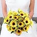 Nahuaa 4PCS Artificial Sunflowers Bundles Fake Silk Flowers Bouquets Fuax Floral Table Centerpieces Arrangements Decor Wedding Home Kitchen Office Windowsill Spring Decorations