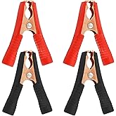 Qjaiune 4Pcs 100A Insulated Alligator Clips Electrical Heavy Duty Alligator Clamps, Battery Replacement Cable Metal Spring Loaded Jumper Clips for Car Auto Vehicle Boat (Red & Black)