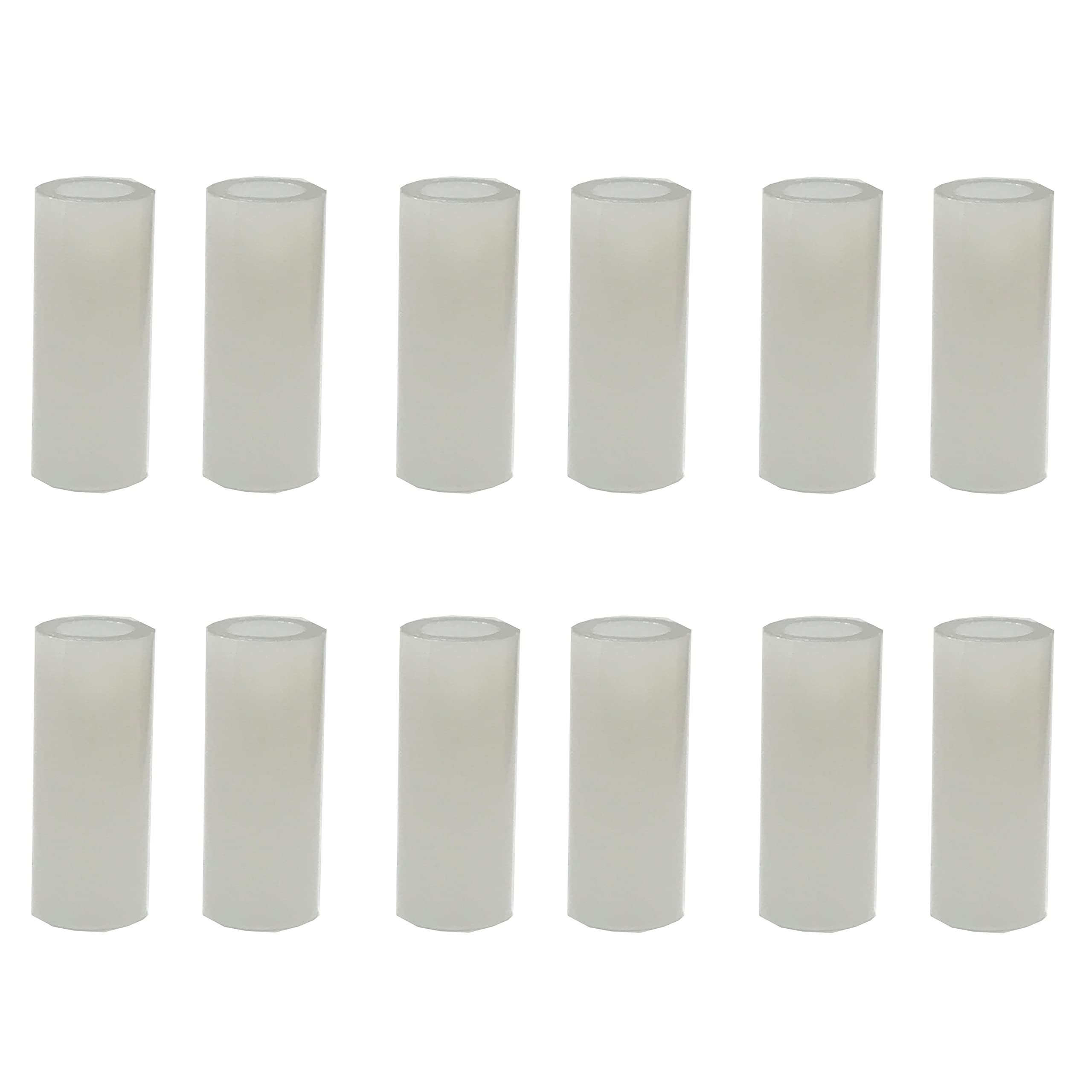 M5 x 25mm White Nylon SPACERS Plastic Standoff Washers Outside Diameter 10mm (Pack of 12) — image 1