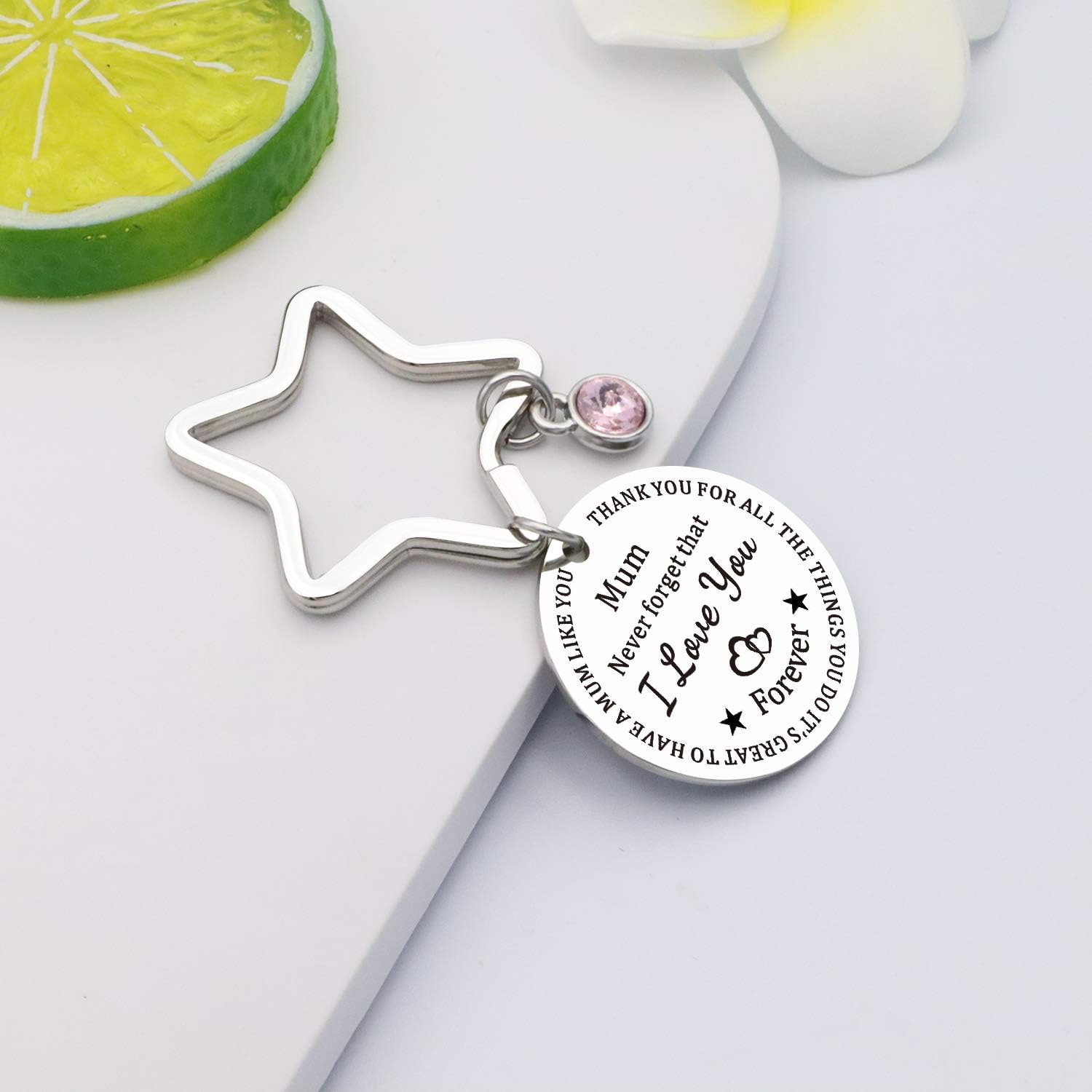 HULALA Mum Keyring From Daughter Son Never Forget That I Love You Mom Mummy Mothers Birthday Christmas Gifts Women Keychain Engraved Thanks For All The Things You Do - Image 5