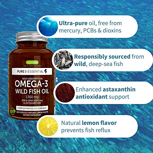 Pure & Essential High Absorption rTG Omega3, NonGMO Wild Fish Oil