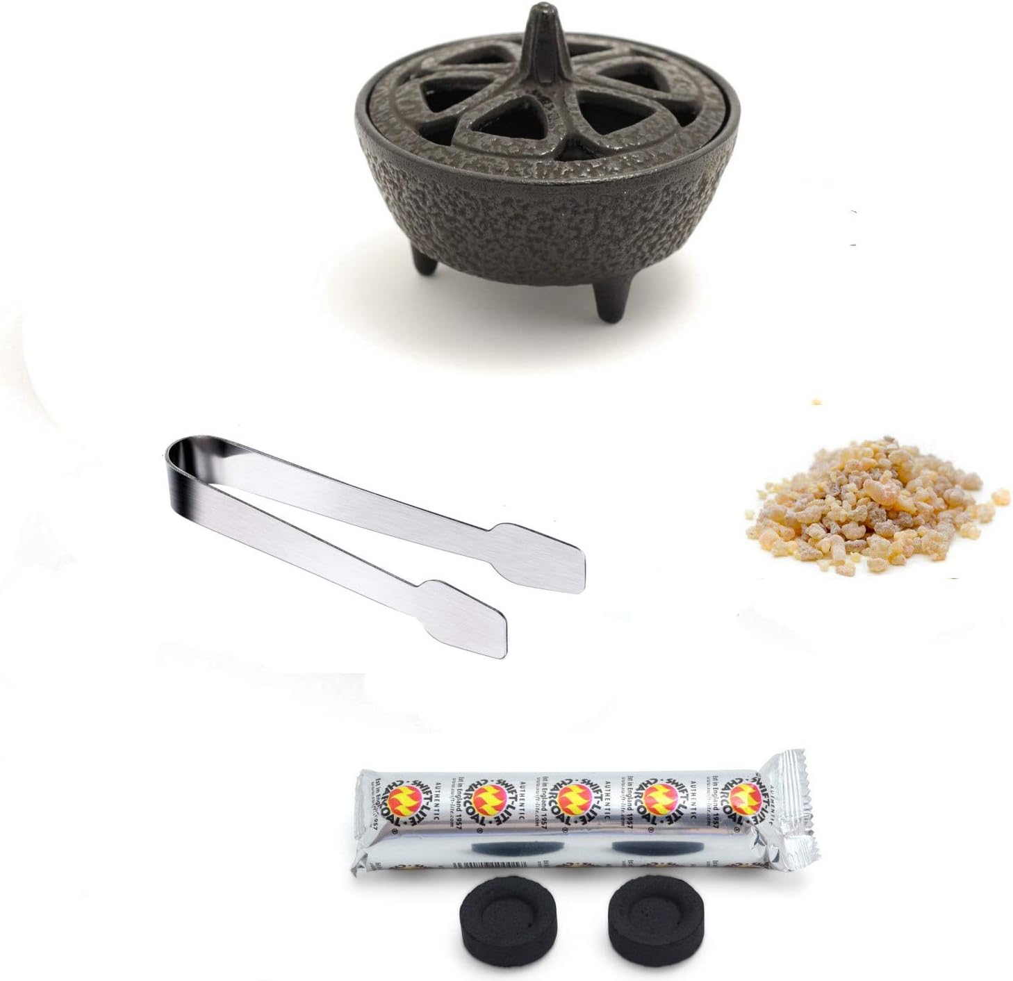 The Smudge Stick Shop Incense/Resin Burner Kit with Copal. Cast iron