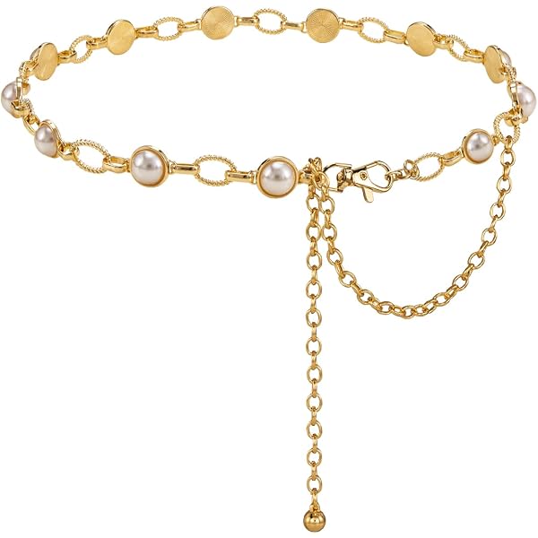 Amazon.com: IMXPW Adjustable Pearl Waist Chain for Women 