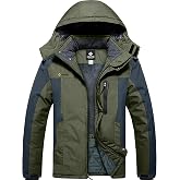 GEMYSE Men's Winter Ski Jacket Waterproof Snow Coat with Detachable Hood | Windproof, Fleece-Lined, Insulated, Multiple Pockets, for Snowboarding and Cold, Rainy Weather