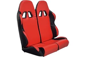 AlveyTech Left & Right Passenger Seat for the Baja Dune (DN250) Go-Kart - Replacement Two Tone Red and Black Upholstery, Comfortable Padded Quad Seats, Fits Go-Karts, ATV, 4-Wheeler, UTV, DIY Install