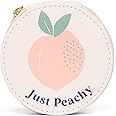 MIAMICA Women's Zippered Pill Case with 7-Day Removable Plastic Organizer, Round Just Peachy, 3.75'' x 3.7'' x 1.55'' – Weekly Medicine Box w/Compact Design, 1.0 Count
