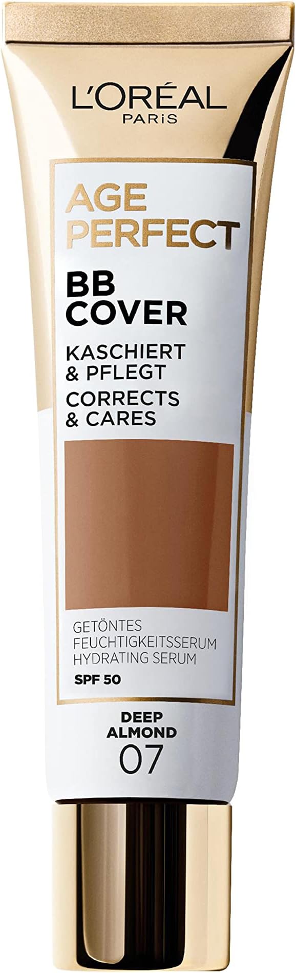 L'Oreal Paris Age Perfect BB Cream 07 Deep Almond, Hydrating Serum, Vitamin B3,