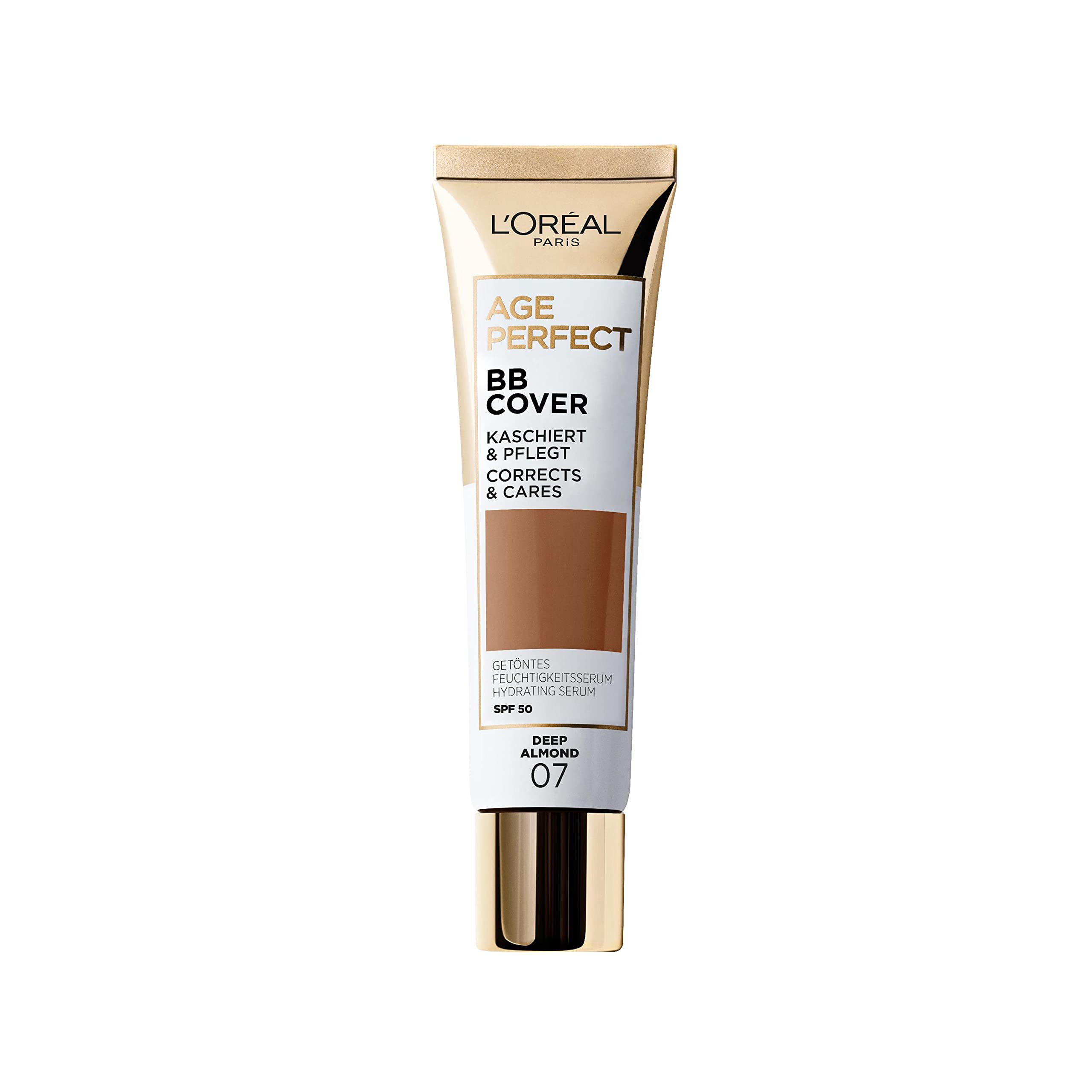 L'Oréal Paris Age Perfect BB Cream 07 Deep Almond, light-weight, Infused with hydrating serum, Vitamin B3, SPF 50 — image 1