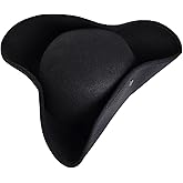 Pirate Hat Distressed Colonial Style Tricorn for Adult Halloween Colony Triangle Hat