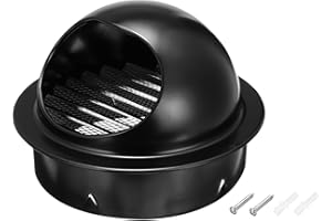 PATIKIL 8 Inch Vent Round Cover, Stainless Steel Exterior Wall Air Vent Louvered Soffit Vent Exhaust Outlet Hood for HVAC Duc