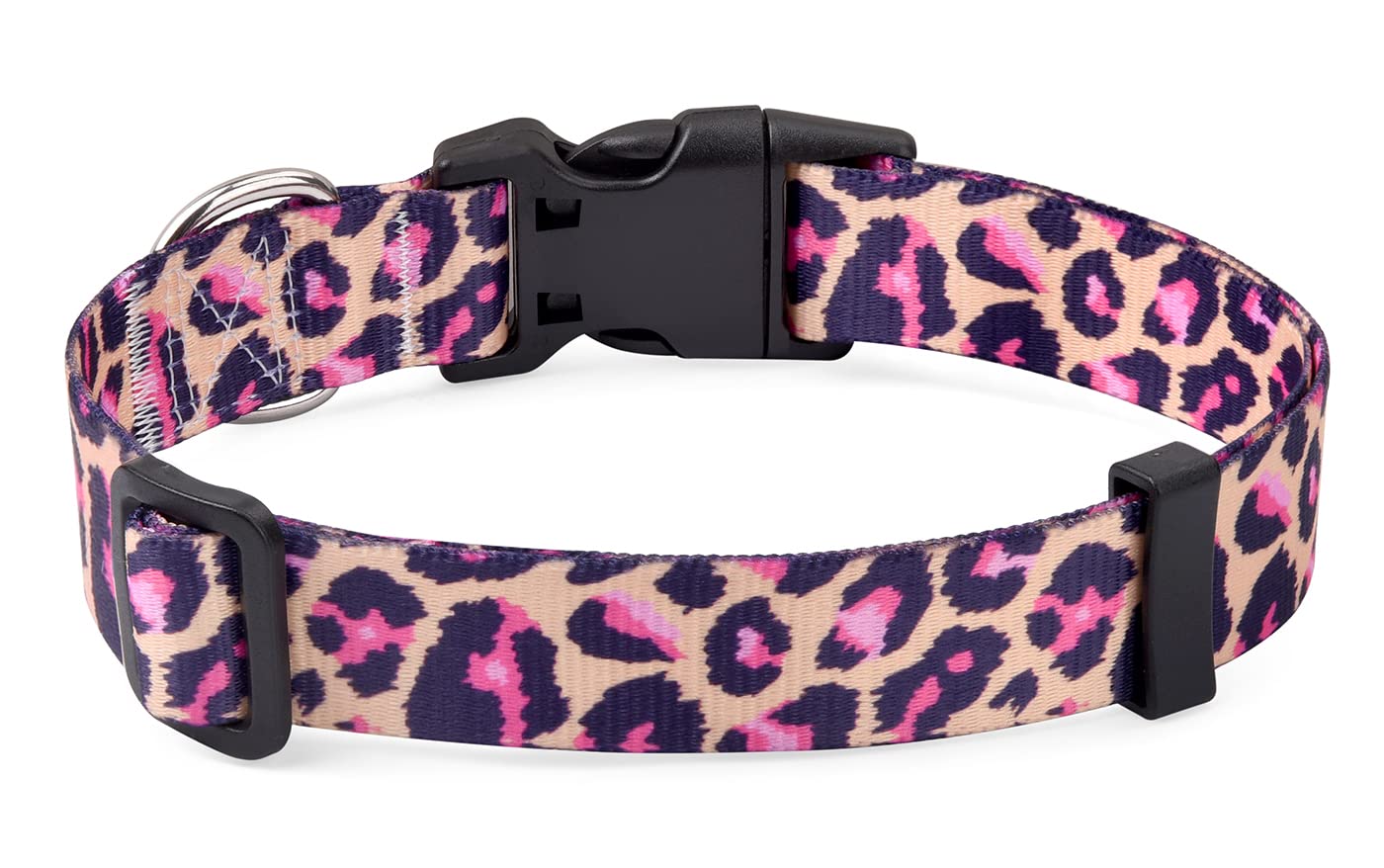 Mihqy Dog Collar with Bohemia Floral Tribal Geometric Patterns - Soft Ethnic Style Collar Adjustable for Small Medium Large Dogs(Pink Leopard,S) — image 1