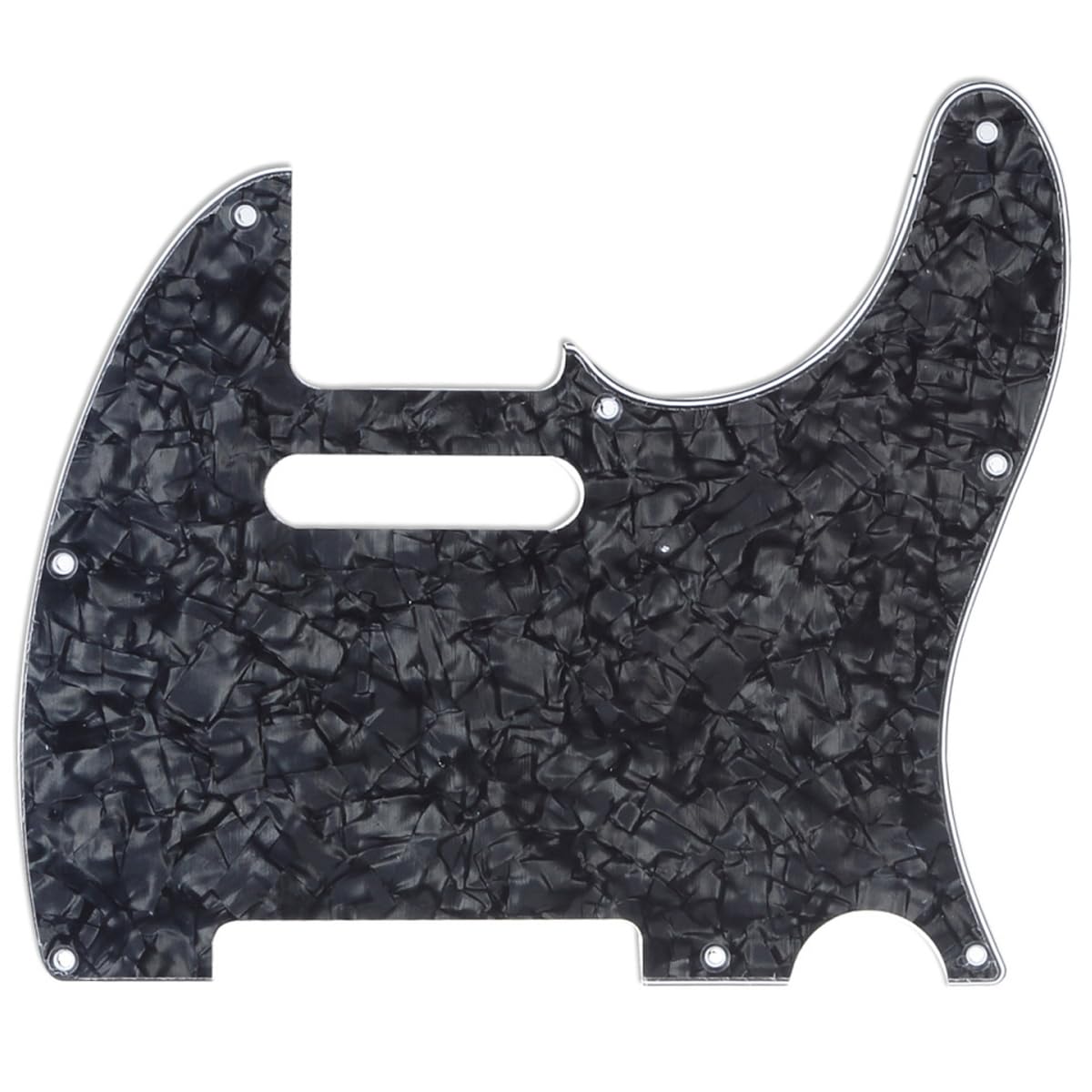 Musiclily Pro 8-Hole Guitar Tele Pickguard for JPN Made Fender Japan Telecaster, 4Ply Black Pearl