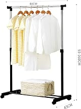 Vivo Technologies Adjustable Mobile Clothes Rail 80cm 41.5cm 87cm Castors view 5