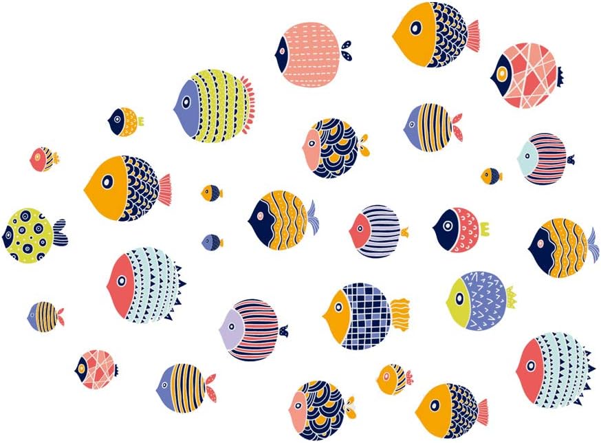 Cute Cartoon Fish Wall Sticker Decal for Home Children's Nursery Room Bedroom Study Room Kindergarten Decoration