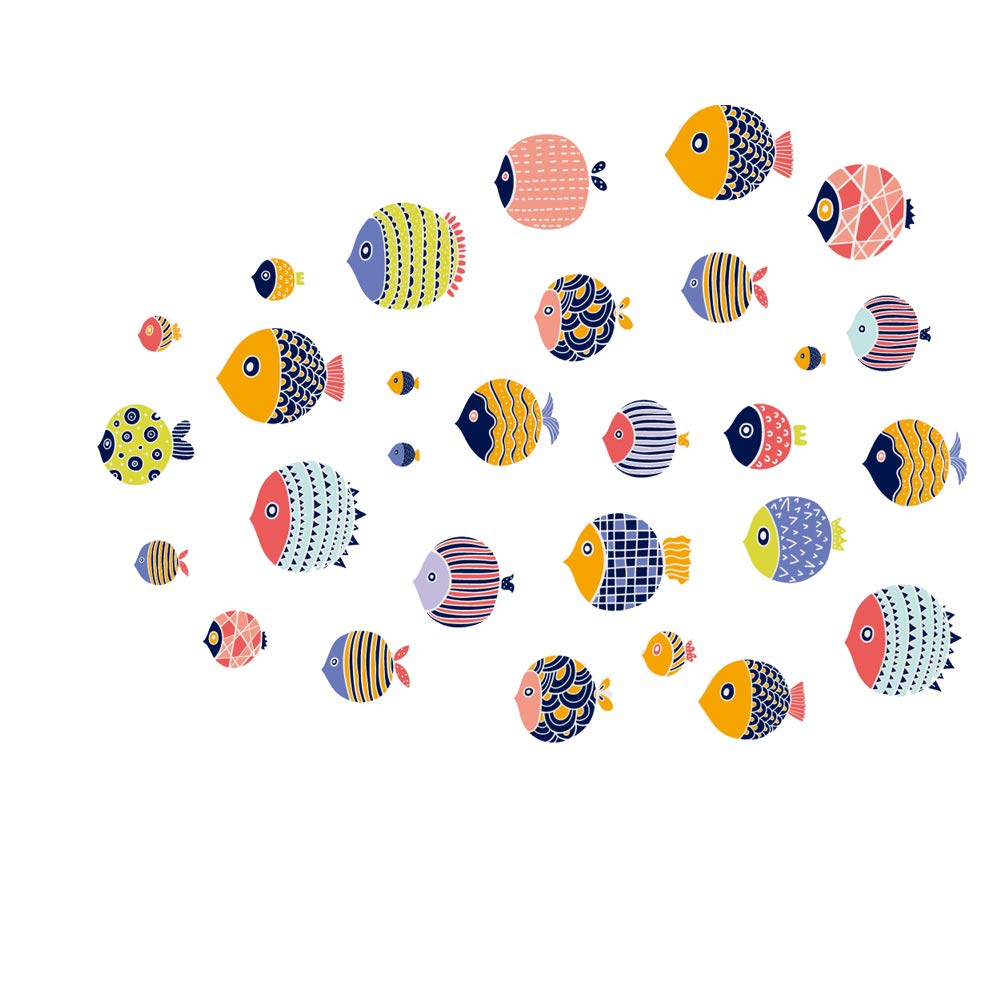 Cute Cartoon Fish Wall Sticker Decal for Home Children's Nursery Room Bedroom Study Room Kindergarten Decoration