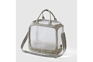 PUUROF Parrot go Out Portable Bird Bag Oxford Cloth Clear pet cage Foldable pet Go Out Bird Bag (Grey)