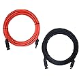 1 Pair Black + Red 10AWG(6mm²) Solar Panel Extension Cable Wire Connector Solar Adaptor Cable with Female and Male Connectors