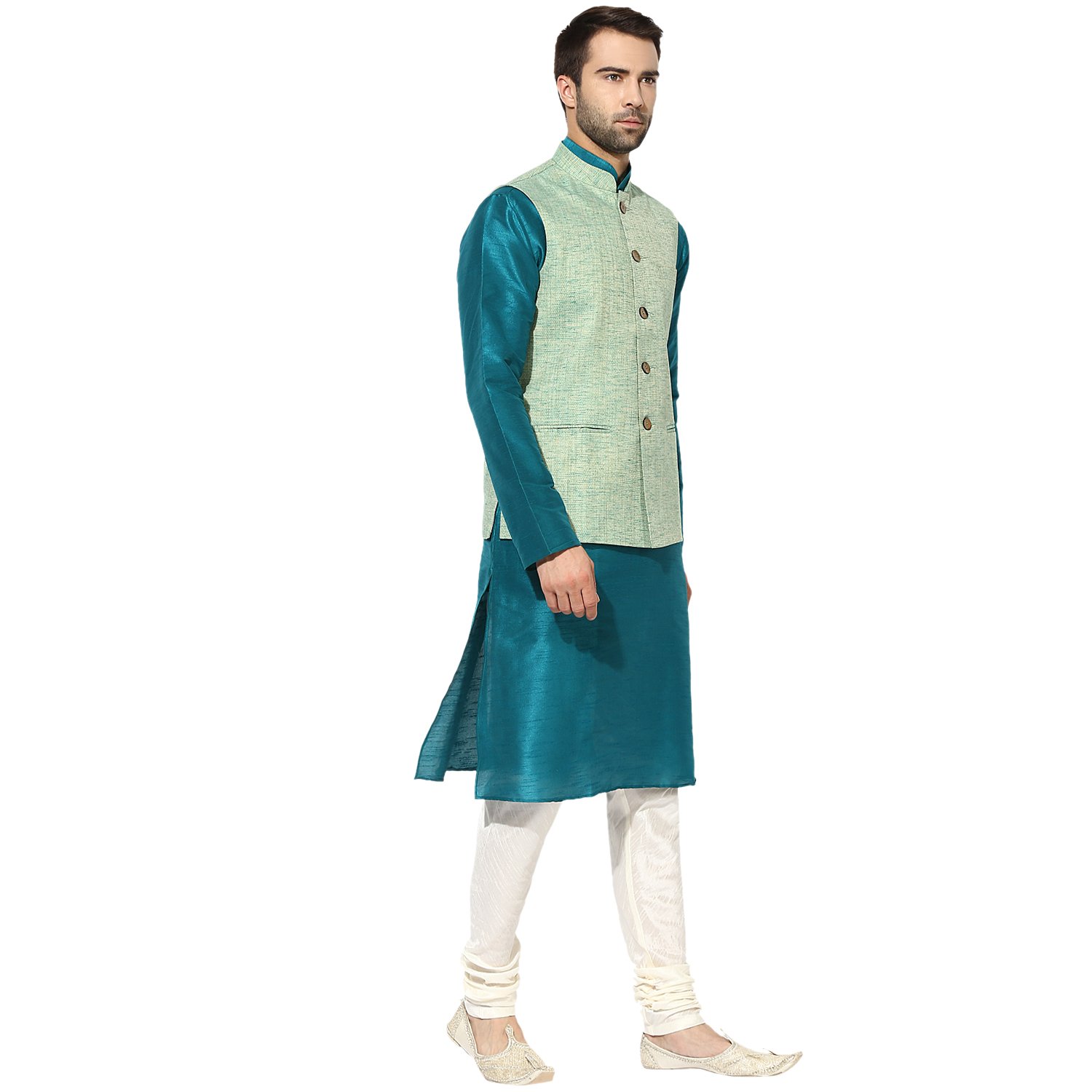 kisah benarasi cotton silkwovenwaistcoat for men's
